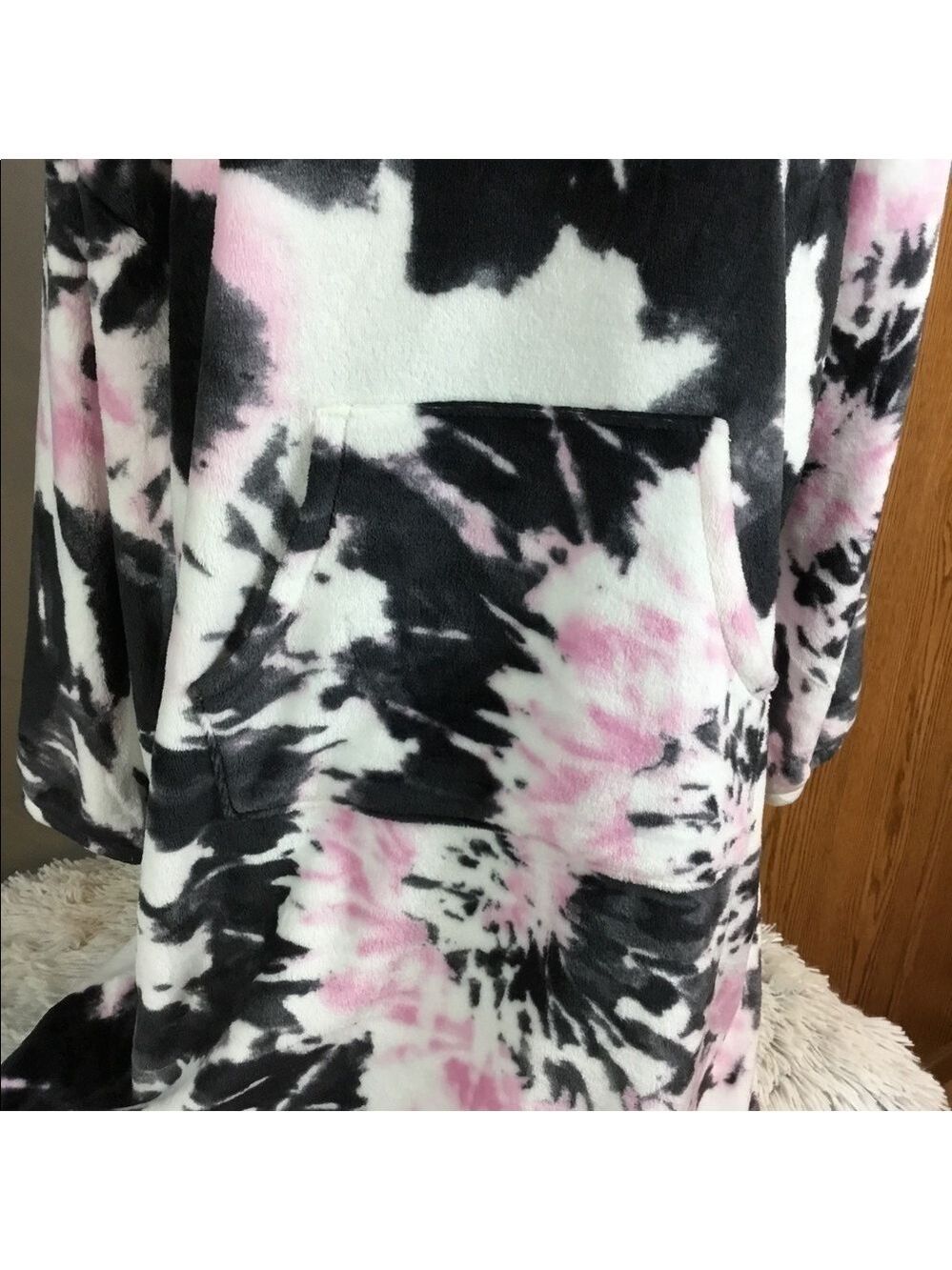 So L/XL oversized sleep hooded pullover lilac tie dye - Picture 2 of 11